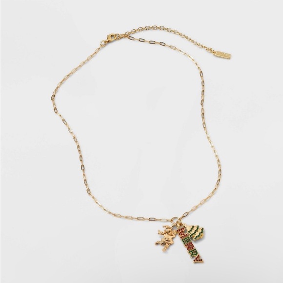 SUGARFIX by BaubleBar Joy to the World Joyful Merry Christmas Holiday Necklace - Picture 3 of 14